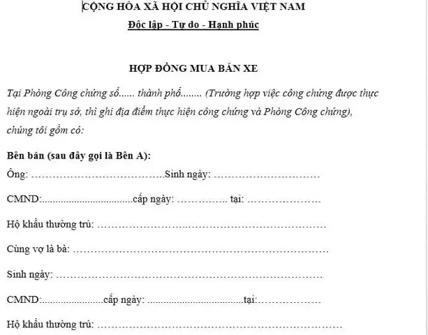 Hợp Đồng Chuyển Nhượng Xe Ô Tô: Hướng Dẫn Chi Tiết Từ A Đến Z Hợp Đồng Chuyển Nhượng Xe Ô Tô: Hướng Dẫn Chi Tiết Từ A Đến Z
