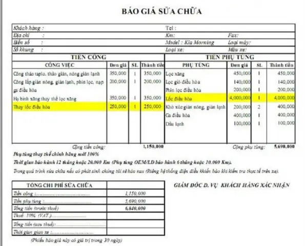 Bảng Báo Giá Sửa Chữa Xe Ô Tô: Hướng Dẫn Đọc Hiểu Và Tiết Kiệm Chi Phí