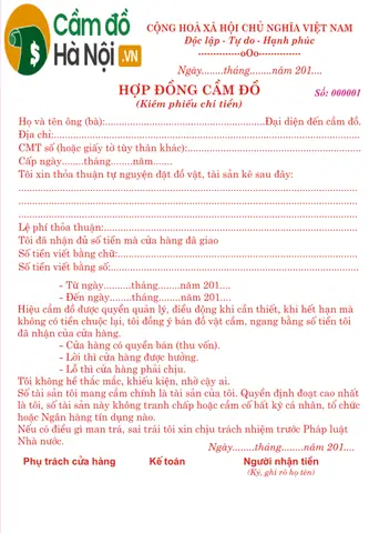 Cầm Đồ Giấy Tờ Xe Ô Tô Hà Nội