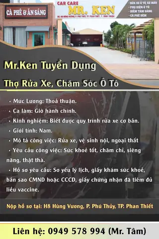 Cần Tuyển Thợ Rửa Xe Ô Tô Cần Tuyển Thợ Rửa Xe Ô Tô
