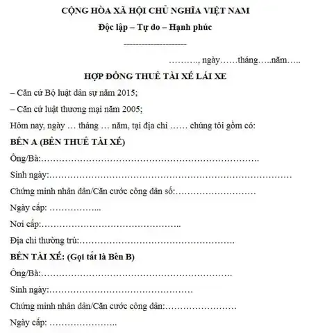 Hợp Đồng Thuê Lái Xe Ô Tô: Phân Tích Chi Tiết 7 Điều Khoản Quan Trọng Và Lưu Ý Đắt Giá Hợp Đồng Thuê Lái Xe Ô Tô: Phân Tích Chi Tiết 7 Điều Khoản Quan Trọng Và Lưu Ý Đắt Giá