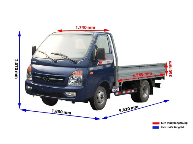 Kích Thước Xe Ô Tô Tải 5 Tấn