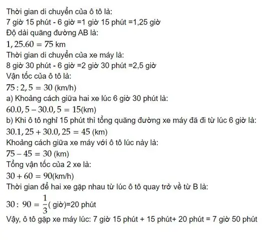 Lúc 7 Giờ Một Ô Tô Và Một Xe Máy