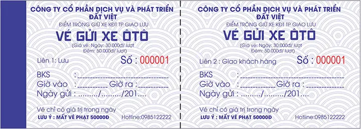 Mẫu Vé Gửi Xe Ô Tô: Bí Quyết Thiết Kế & Ứng Dụng Thực Tế