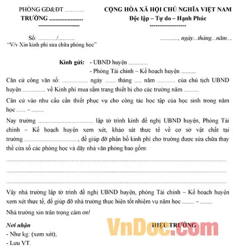 Tờ Trình Xin Kinh Phí Sửa Chữa Xe Ô Tô Tờ Trình Xin Kinh Phí Sửa Chữa Xe Ô Tô