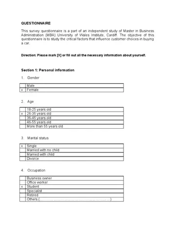 Toyota Survey Toyota Survey