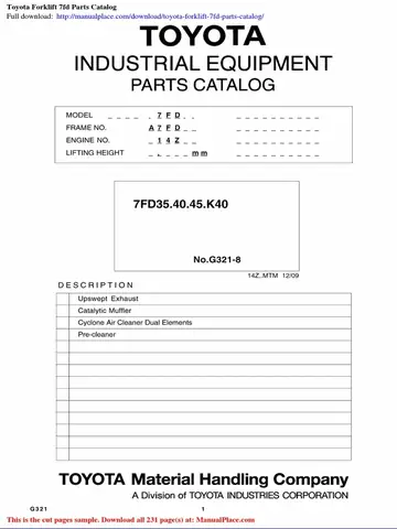 Catologue Forklift Toyota Catologue Forklift Toyota