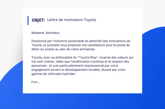 Lettre Motivation Toyota Lettre Motivation Toyota