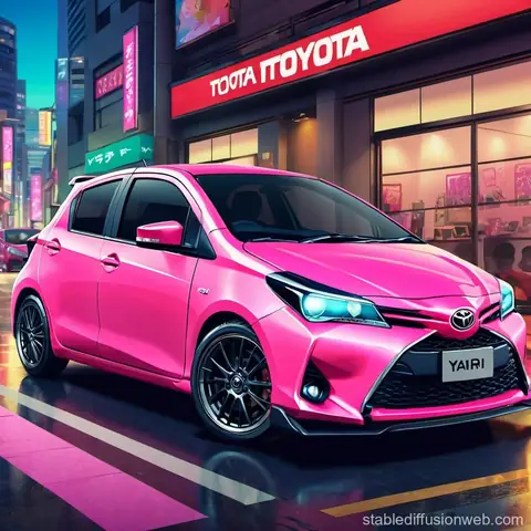 Pink Toyota Yaris