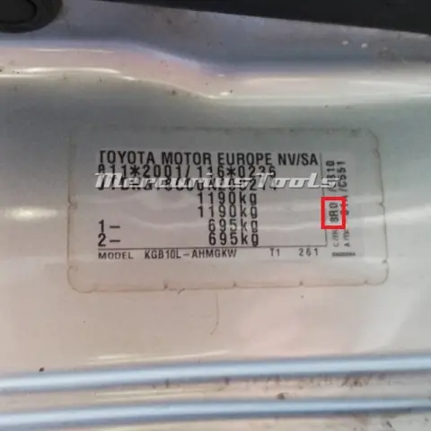 Toyota Aygo Kleurcode Toyota Aygo Kleurcode