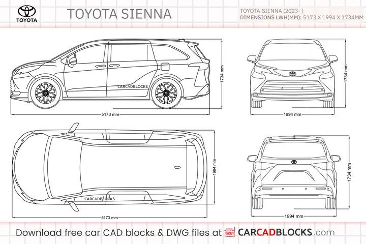 Toyota Sienna Dimensions Toyota Sienna Dimensions