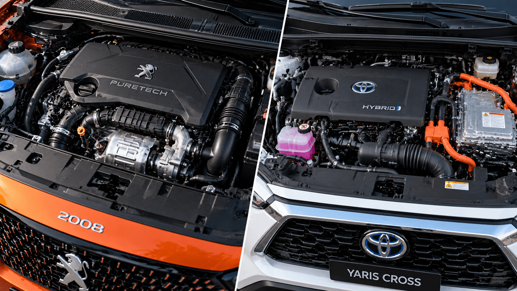 So sánh động cơ PureTech của Peugeot 2008 và hệ truyền động Hybrid của Toyota Yaris Cross