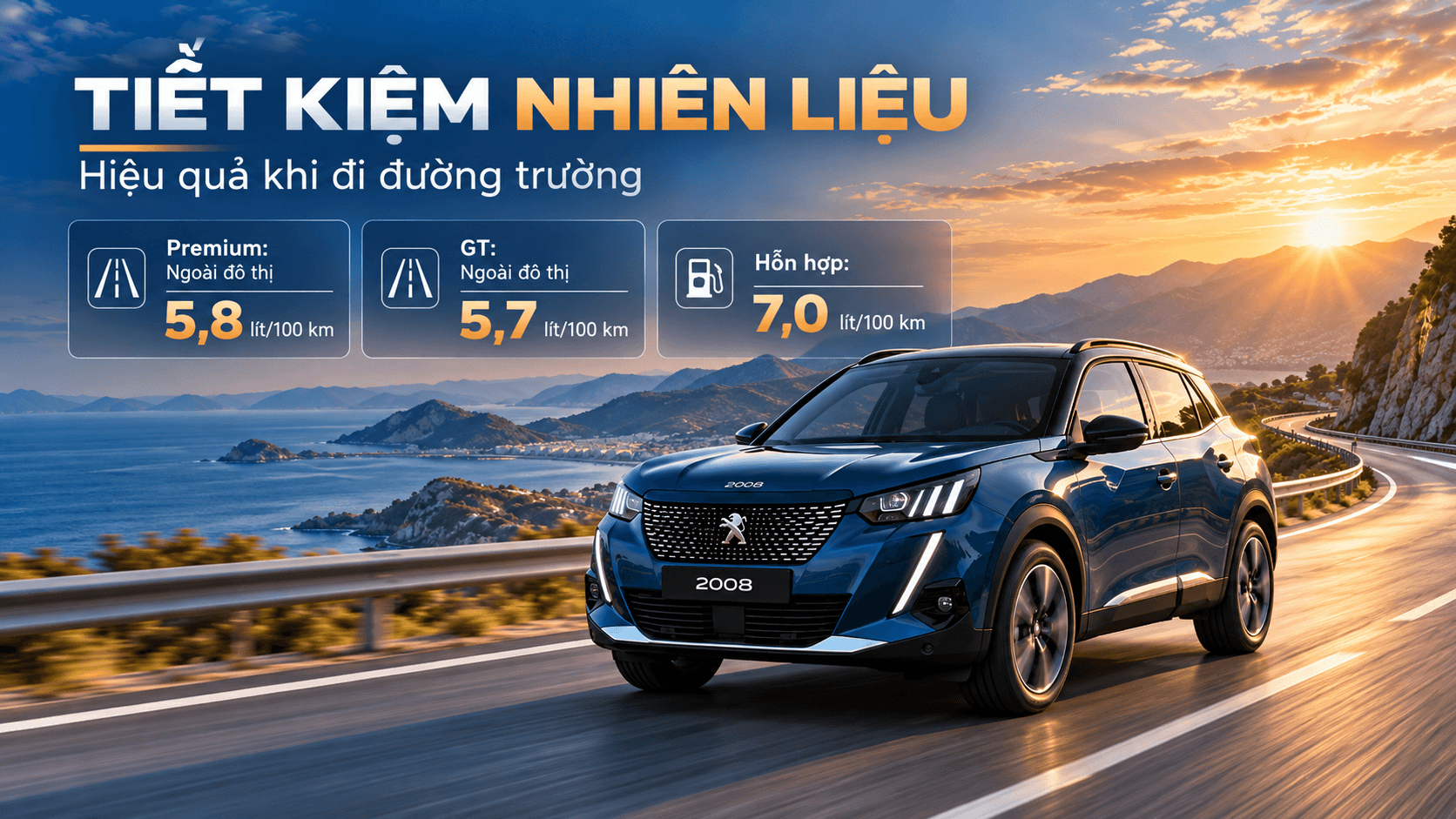 Mức tiêu hao nhiên liệu Peugeot 2008 khi đi đường dài với phiên bản Premium và GT
