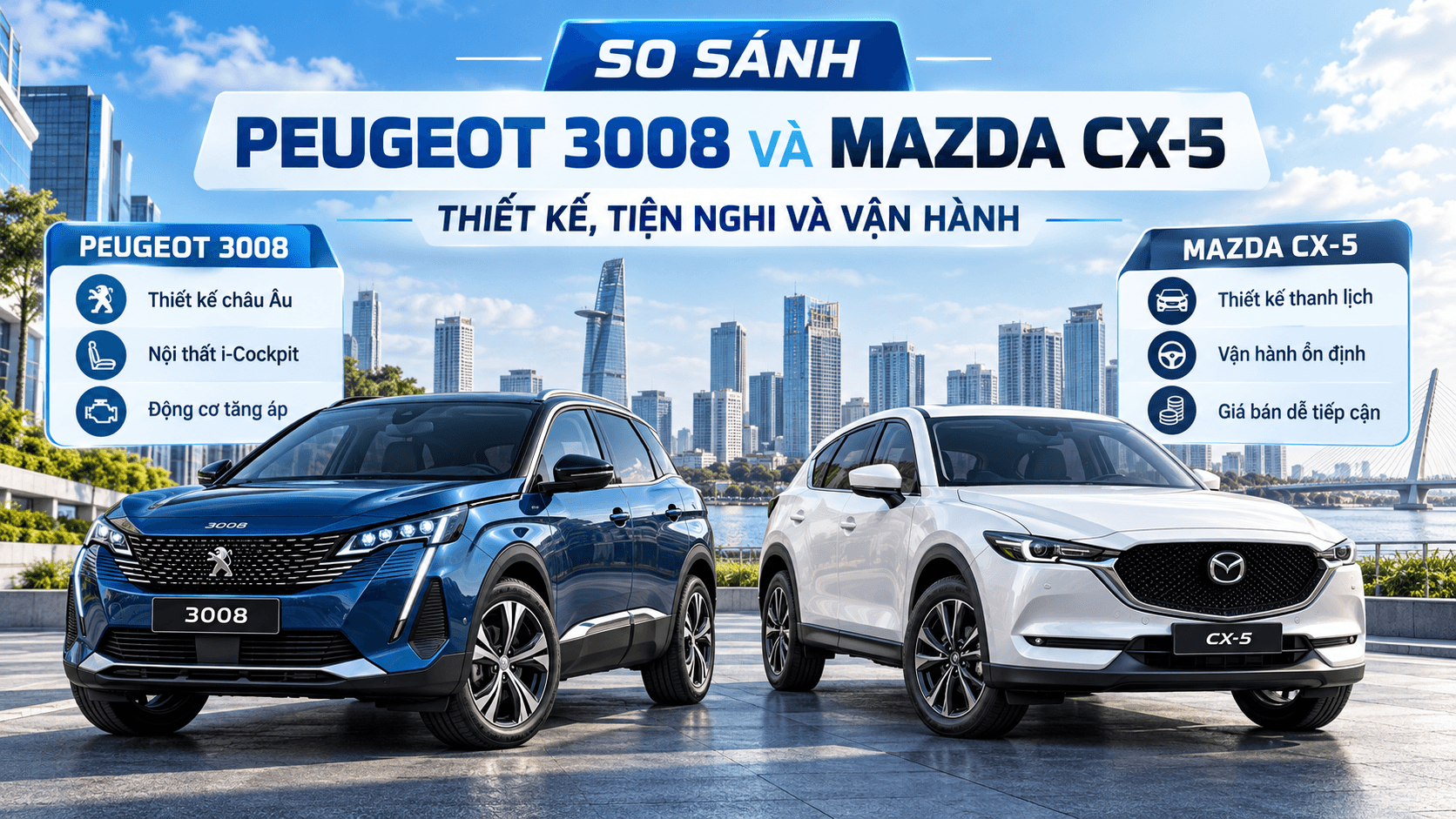 So sánh Peugeot 3008 và Mazda CX-5