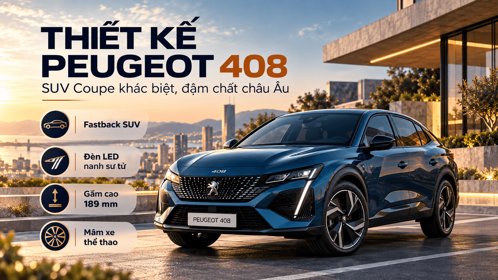 Thiết kế Peugeot 408 Fastback SUV mang phong cách châu Âu hiện đại